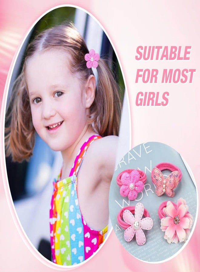Dizila 40 Pieces/20 Pairs Cute Butterfly Daisy Flower Hair Ties Stretchy Pigtail Ponytail Holders Elastics Hair Scrunchies Hair Bands Accessories for Baby Girls Toddlers Kids - Image 4